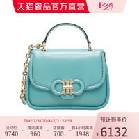 Ferragamo/菲拉格慕湖蓝色2022春logo锁扣女士手提包斜挎包女包