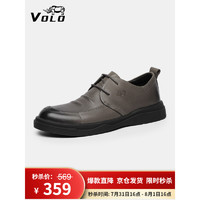 VOLO 犀牛（VOLO）男鞋商务休闲鞋男士皮鞋正装舒适鞋子男 灰色 286205891D 42