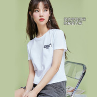JEANSWEST 真维斯 夏季新品潮流时尚韩版女款休闲圆领短袖T恤