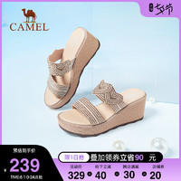 CAMEL 骆驼 女鞋2022夏季新款厚底拖鞋女外穿ins潮时尚休闲坡跟凉拖鞋