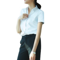 雀后 女士短袖衬衫 CS00805 白色 L