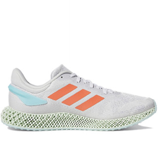 adidas 阿迪达斯 4D Run 1.0 中性跑鞋 FW1230 符点灰/信号珊瑚粉/活力蓝 40