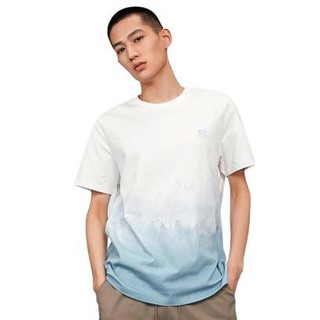 HLA 海澜之家 三国系列 男士圆领短袖T恤 HNTBW2U022A 漂白渐变 XL