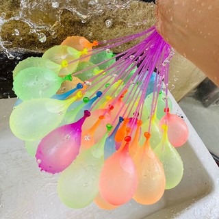 德度 水气球小号快速注水夏天装水水球水弹小玩具儿童生日玩打水仗神器 1包（3束111个）送分流管+接口