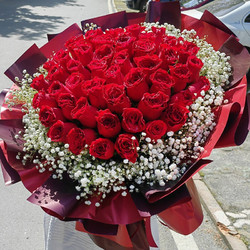 热带之恋  33朵红玫瑰花束女王款