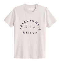 Abercrombie & Fitch 男款圆领短袖T恤 438710-100 浅灰色 S