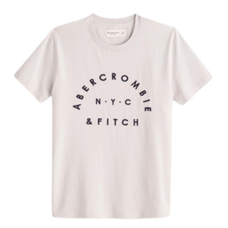 Abercrombie & Fitch 男款圆领短袖T恤 438710-100 浅灰色 L