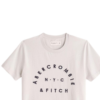 Abercrombie & Fitch 男款圆领短袖T恤 438710-100 浅灰色 XL