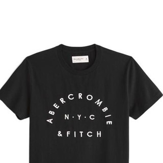 Abercrombie & Fitch 男款圆领短袖T恤 438710-100 黑色 M