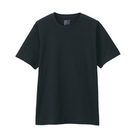 MUJI 無印良品 男士圆领短袖T恤 ABA01A0S 黑色 XS