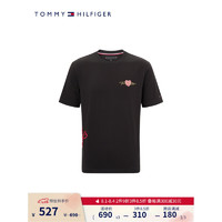 TOMMY HILFIGER Tommy22新款早秋男女爱心丝光棉胶印短袖T恤25673 黑色BDS S
