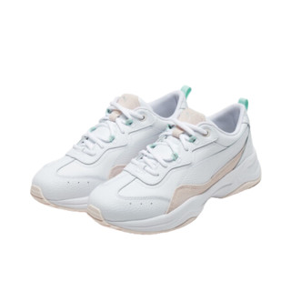 PUMA 彪马 Cilia Lux 女子休闲运动鞋 370282-09 白/粉红/嫩绿色/银色 37.5