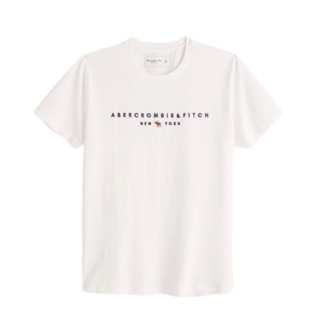 Abercrombie & Fitch 男款圆领短袖T恤 438710-100 奶油色 L