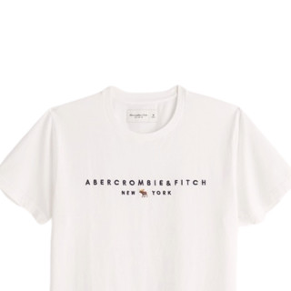 Abercrombie & Fitch 男款圆领短袖T恤 438710-100 奶油色 XS