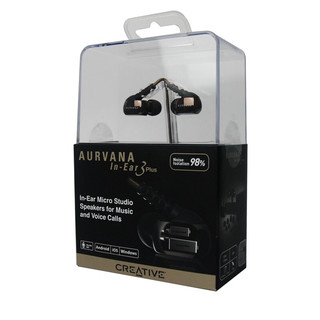 CREATIVE 创新 Aurvana in ear3 plus 入耳式降噪有线耳机 黑色 3.5mm