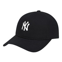 MLB 美国职棒大联盟 中性运动棒球帽 哑光黑色 NY小标软顶
