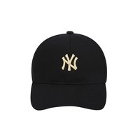 MLB 美国职棒大联盟 中性运动棒球帽 黑色 NY金色小标软顶