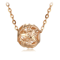 TSL 谢瑞麟 彩金玲珑珠系列 AG083 圆形18K玫瑰金项链 45cm