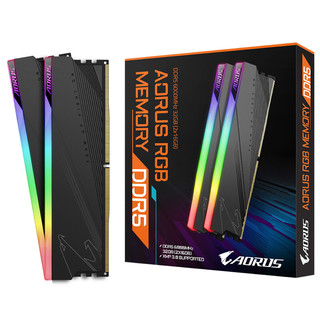 GIGABYTE 技嘉 AORUS系列 GP-ARS32G60D5R DDR5 6000MHz RGB 台式机内存 灯条 黑色 32GB 16GB*2