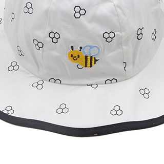 熊朵 儿童小蜜蜂盆帽 白色 48码