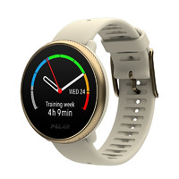 POLAR 博能 Ignite2 智能手表 42mm 香槟金精钢表壳 白色硅胶表带（血压、GPS、血氧）