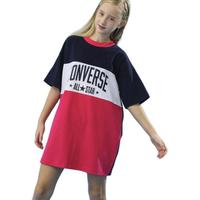 CONVERSE 匡威 CV2222017GS-001 女童圆领短袖连衣裙 藏青蓝 90cm