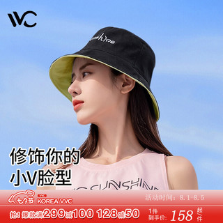 VVC 遮阳帽女渔夫帽UPF50+女太阳帽防紫外线双面双色防晒帽子 时尚黑/夹心（糖果版）