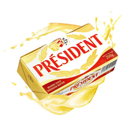 PRÉSIDENT 总统 动物淡味黄油块  200g