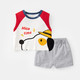 懿琪宝贝 夏季新款童装套装男童短袖儿童卡通鳄鱼休闲衣服两件套 红袖+灰色  80