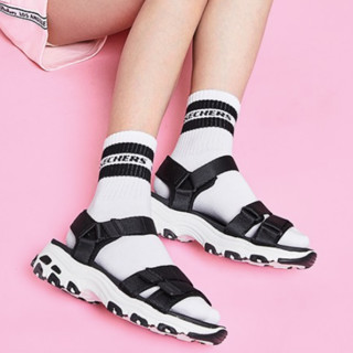 SKECHERS 斯凯奇 D'LITES系列 女子凉鞋 31514/BLK 黑白色 38