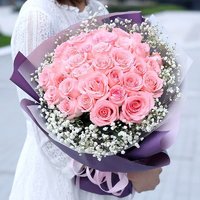PLUS会员：爱花 月光恋人 |B72 鲜花速递33朵粉玫瑰