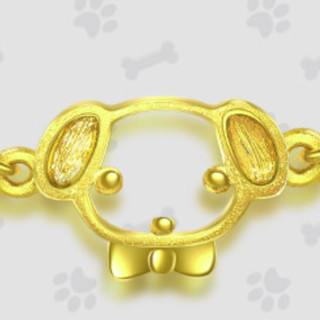 CHJ JEWELLERY 潮宏基 SCG30000758 萌小汪足金手链 17cm 3.45g