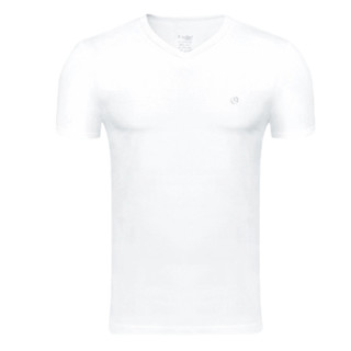 goldlion 金利来 男士V领短袖T恤 GMGS220090 白色 L