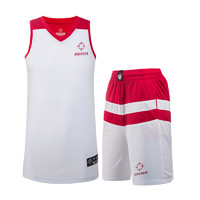 RIGORER 准者 ZZ1601116T 男童篮球服套装 纯白色纯正红 140cm