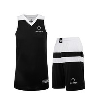 RIGORER 准者 ZZ1601116T 男童篮球服套装 纯正黑纯正白 160cm