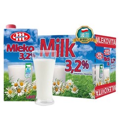 MLEKOVITA 妙可 波兰进口 妙可Mlekovita 全脂牛奶纯牛奶 1L*12盒 整箱装