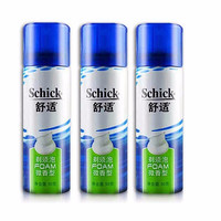 Schick 舒适 剃须泡沫剃须膏手动剃须刀剃须泡洁面刮胡泡沫刮胡泡剃须啫喱软化胡须学生父亲青年男士 便携装微香型3瓶（50g*3）