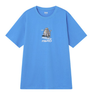 Semir 森马 男士圆领短袖T恤 10-9421100116 海洋蓝 S