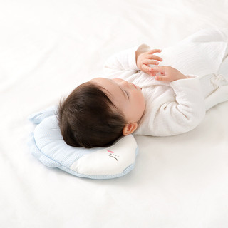 Purcotton 全棉时代 800-003225 婴儿定型枕头 蓝白格小鱼 34*21cm