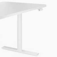 Brateck 北弧 双电机升降电脑桌 雪岩白+白色 120cm