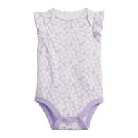 Gap 盖璞 布莱纳系列 682714 女宝宝短袖连体衣 紫色印花 90cm