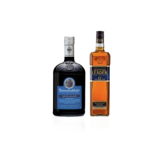 Bunnahabhain 布纳哈本 艾雷岛海岸单一麦芽威士忌 1000ml+苏格里德 蓝标12年苏格兰威士忌 1000ml