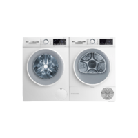 PLUS会员：BOSCH 博世 4系列 WGA152U00W+WQA254D00W 热泵式洗烘套装 极地白