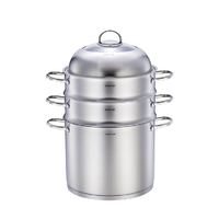 LINKFAIR 凌丰 汤锅(28cm、12L、304不锈钢、带双层蒸锅、带拱盖)