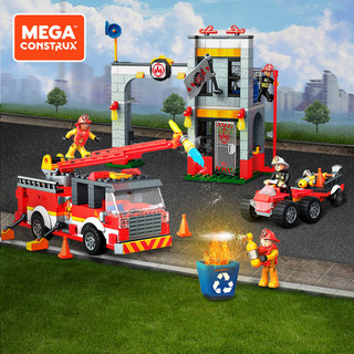 MEGA BLOKS 美高 城市救援系列城市救援消防队GLK56小颗粒益智儿童积木玩具