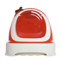 MAKAR 美卡 机器猫 猫砂盆 抽屉式 磨砂红 L