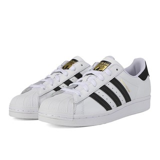 adidas ORIGINALS Superstar 女子休闲运动鞋 FU7712 白黑/金标 39