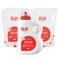 B&B 保宁 洗衣液 婴儿衣物洗涤剂瓶装1800ml+两件2100ml补充装