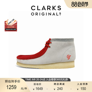 Clarks其乐ORIGINALS WALLABEE男士高帮鞋2022新品真皮拼色袋鼠靴