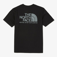 北面 THENORTHFACE 北面t恤大LOGO男士T恤 黑色NT7UN06A 105/XL